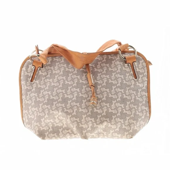 Celine Tan and Gray Shoulder Bag Leather Straps EUC Rare